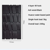 Black Oak Wood Piano Wall Hanging Coats Organiser-MinimalisticDecor.com