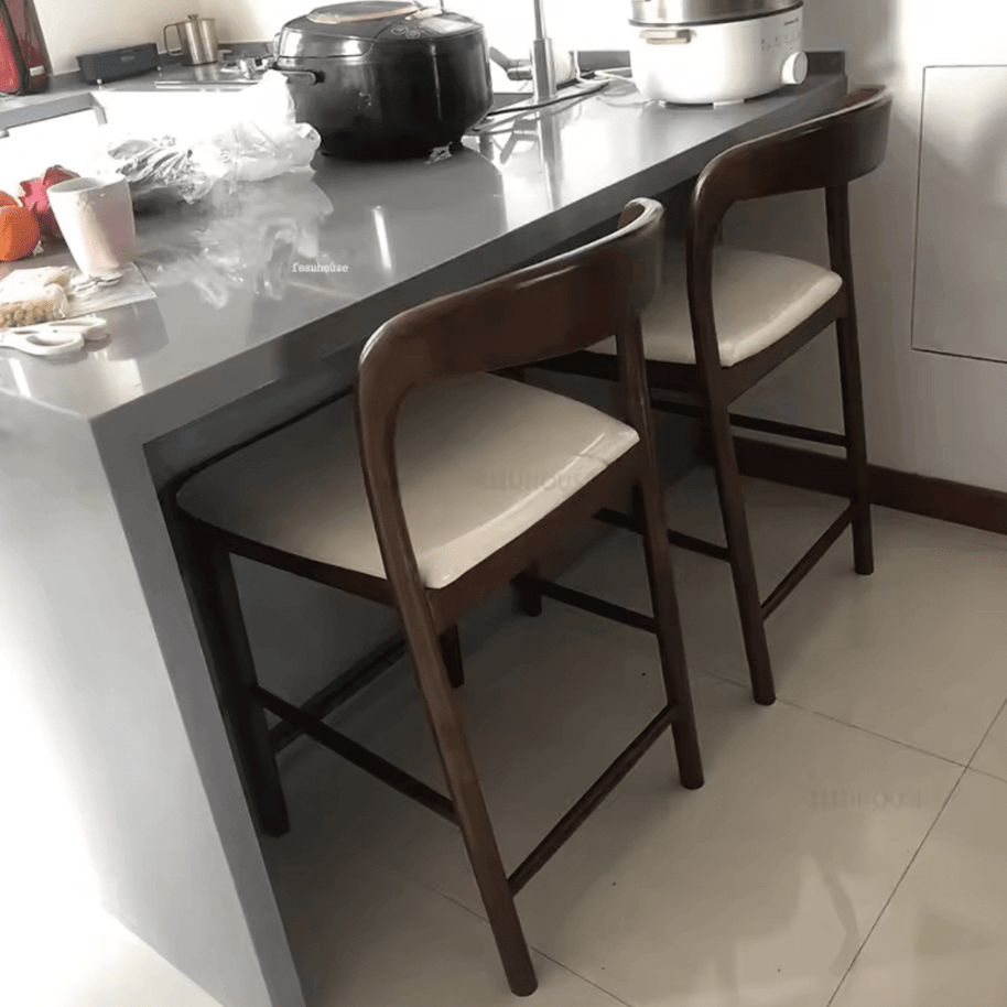 Black Walnut Solid Wood Bar Counter Chair – Minimalist Elegance-MinimalisticDecor.com