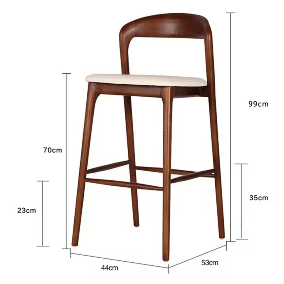 Black Walnut Solid Wood Bar Counter Chair – Minimalist Elegance-MinimalisticDecor.com