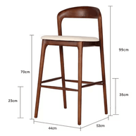 Black Walnut Solid Wood Bar Counter Chair – Minimalist Elegance-MinimalisticDecor.com
