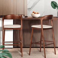 Black Walnut Solid Wood Bar Counter Chair – Minimalist Elegance-MinimalisticDecor.com