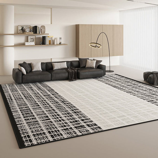 Black & White Merge Net Rug: Modern Sophistication-MinimalisticDecor.com