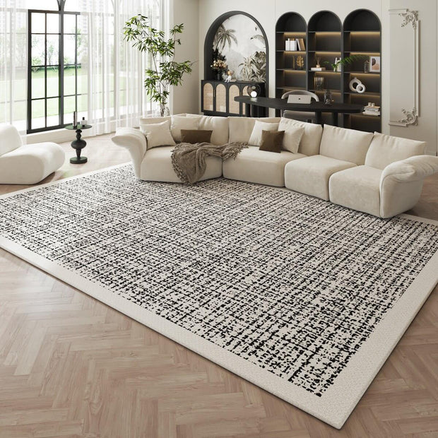 Black & White Net Rug: Modern Sophistication-MinimalisticDecor.com