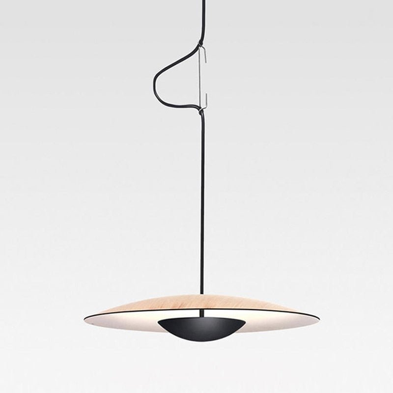 Black Wood Grain LED Pendant Light for Dining Room, Kitchen Decor-MinimalisticDecor.com