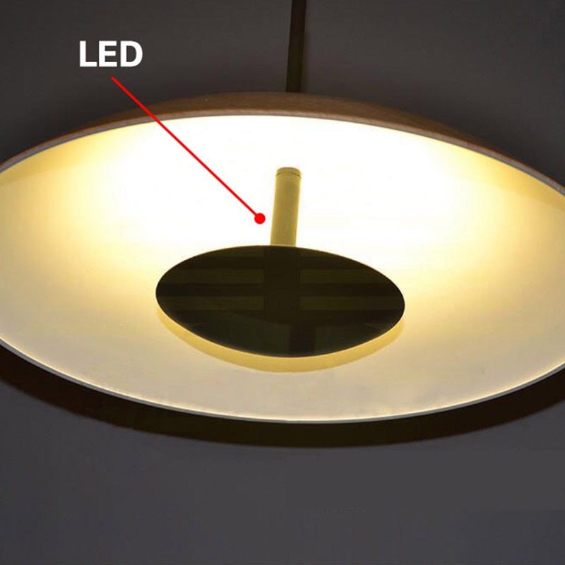 Black Wood Grain LED Pendant Light for Dining Room, Kitchen Decor-MinimalisticDecor.com