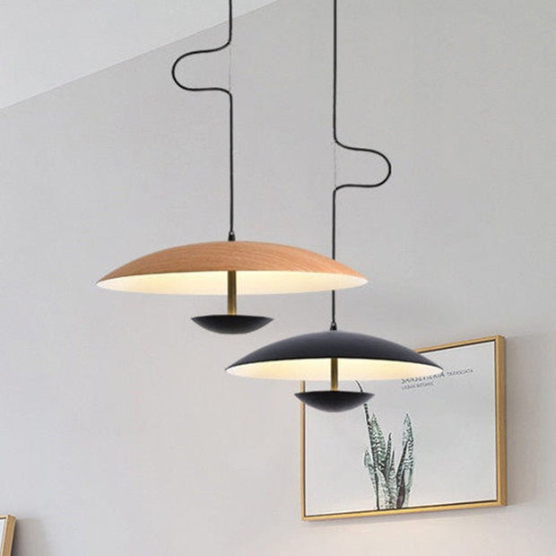 Black Wood Grain LED Pendant Light for Dining Room, Kitchen Decor-MinimalisticDecor.com