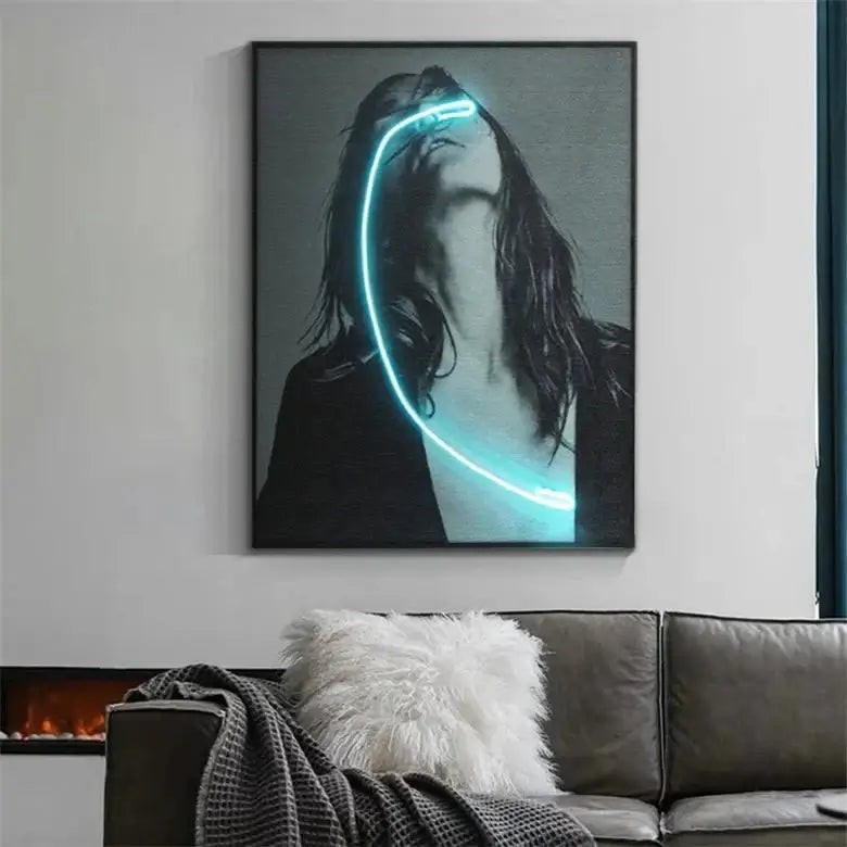 Blindness Girl Neon Wall Art – A Striking Blend of Art and Light-MinimalisticDecor.com
