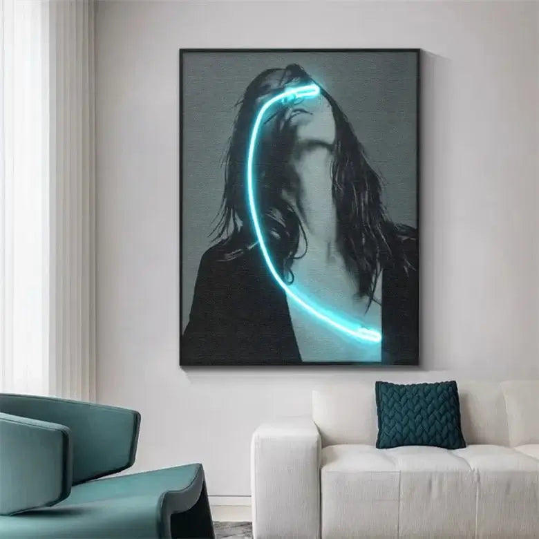 Blindness Girl Neon Wall Art – A Striking Blend of Art and Light-MinimalisticDecor.com