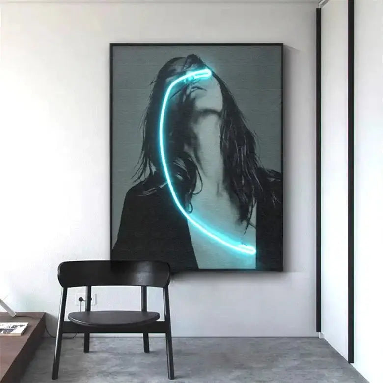 Blindness Girl Neon Wall Art – A Striking Blend of Art and Light-MinimalisticDecor.com