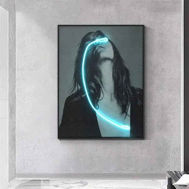 Blindness Girl Neon Wall Art – A Striking Blend of Art and Light-MinimalisticDecor.com