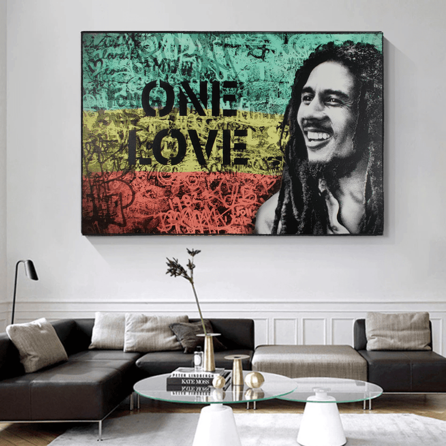 Bob Marley Singer Canvas Art: Expressive One Love-MinimalisticDecor.com