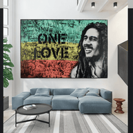 Bob Marley Singer Canvas Art: Expressive One Love-MinimalisticDecor.com