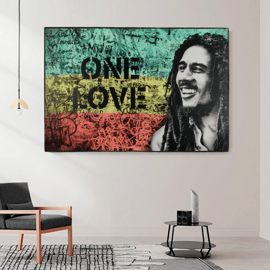 Bob Marley Singer Canvas Art: Expressive One Love-MinimalisticDecor.com