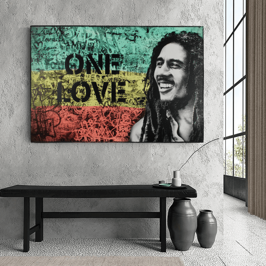 Bob Marley Singer Canvas Art: Expressive One Love-MinimalisticDecor.com