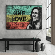 Bob Marley Singer Canvas Art: Expressive One Love-MinimalisticDecor.com