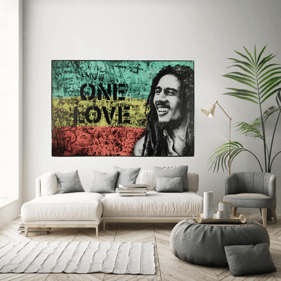 Bob Marley Singer Canvas Art: Expressive One Love-MinimalisticDecor.com