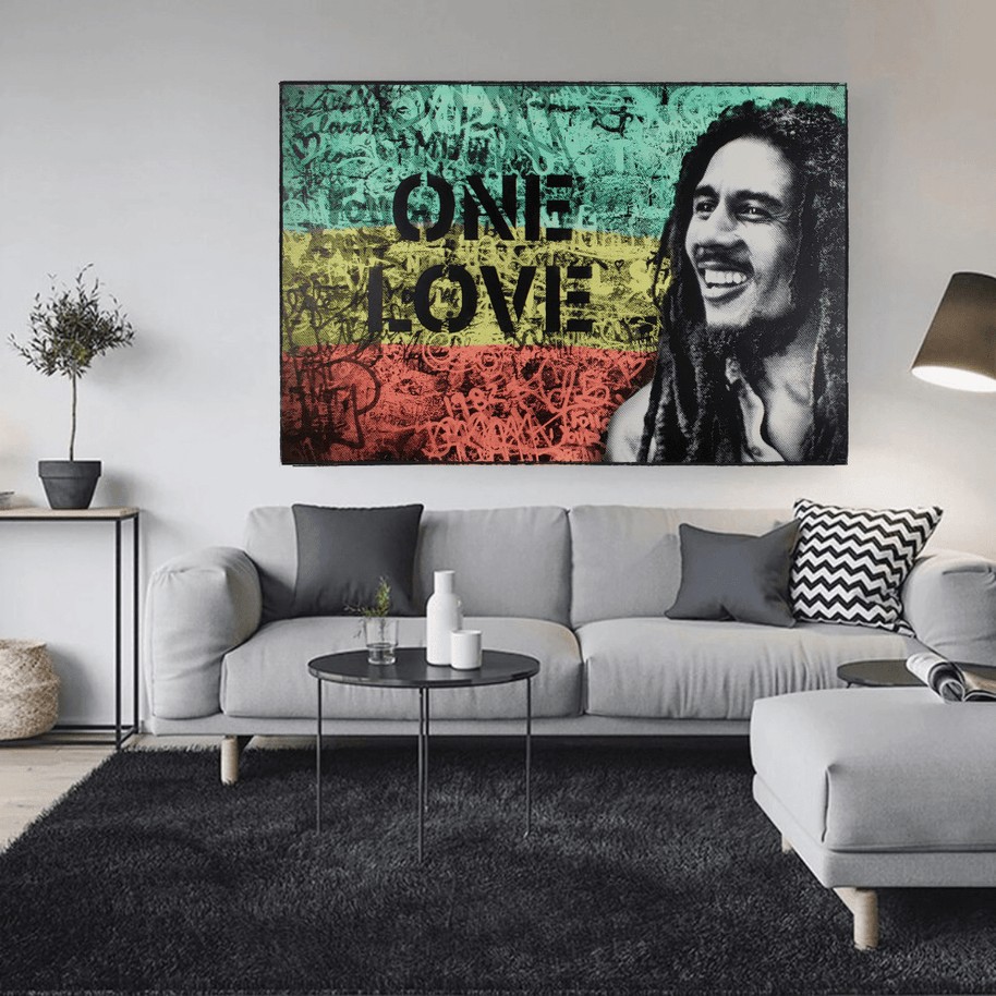 Bob Marley Singer Canvas Art: Expressive One Love-MinimalisticDecor.com