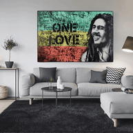 Bob Marley Singer Canvas Art: Expressive One Love-MinimalisticDecor.com