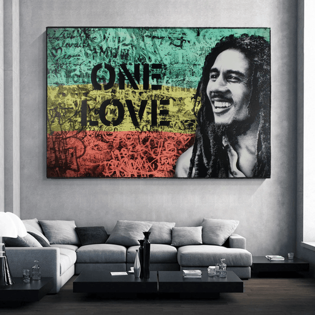 Bob Marley Singer Canvas Art: Expressive One Love-MinimalisticDecor.com
