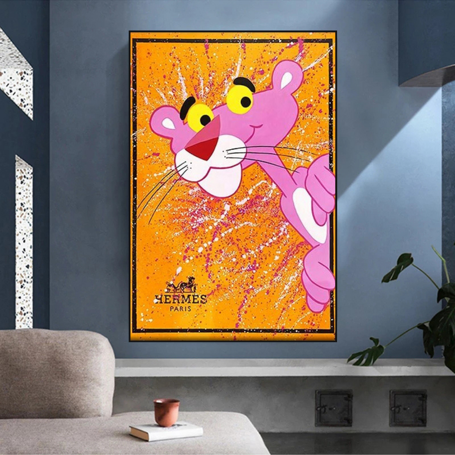 Bold and Playful - Pink Panther Poster Art-MinimalisticDecor.com