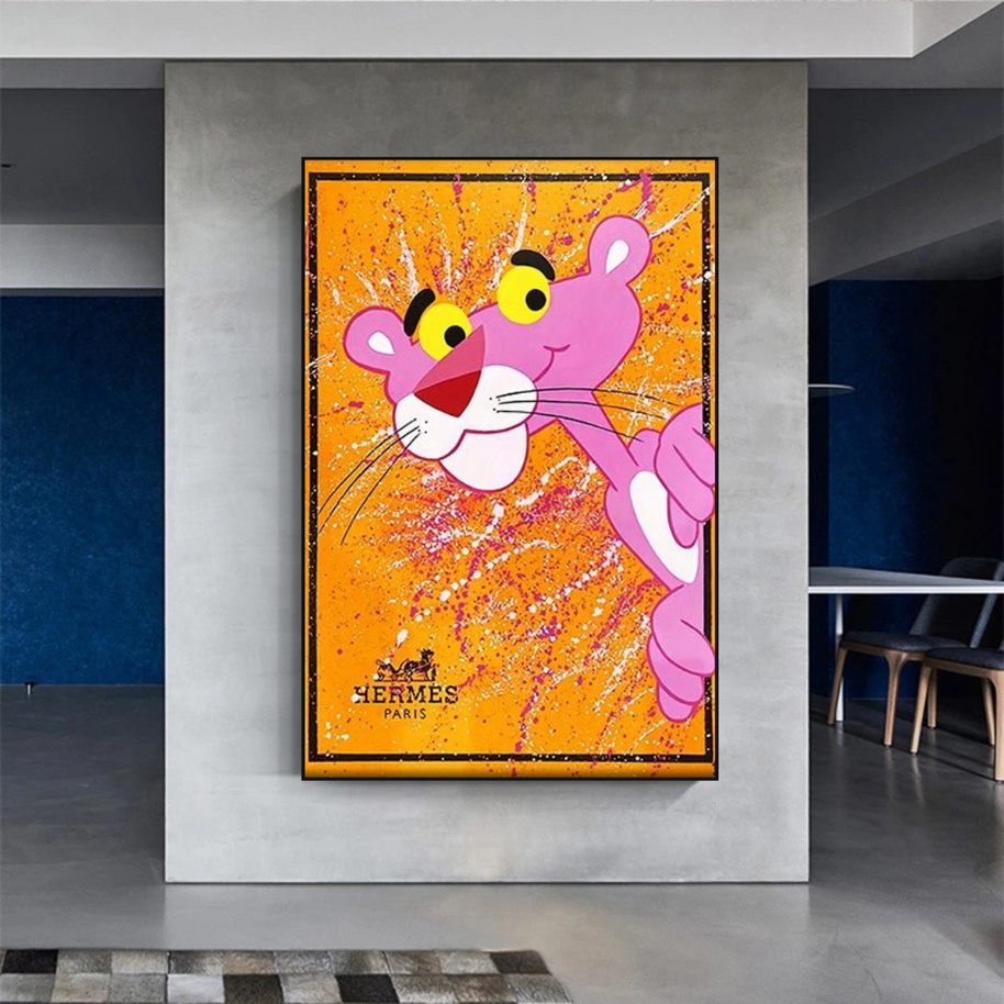 Bold and Playful - Pink Panther Poster Art-MinimalisticDecor.com