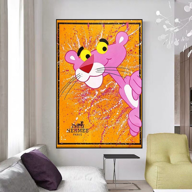 Bold and Playful - Pink Panther Poster Art-MinimalisticDecor.com