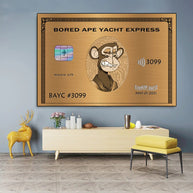 Bored Ape American Express Yacht Club Gold Wall Art Poster-MinimalisticDecor.com