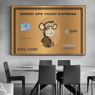 Bored Ape American Express Yacht Club Gold Wall Art Poster-MinimalisticDecor.com
