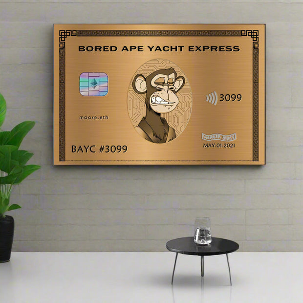 Bored Ape American Express Yacht Club Gold Wall Art Poster-MinimalisticDecor.com