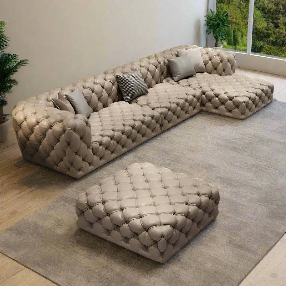 Buckle Chesterfield Sofa Set – Classic Tufted Design-MinimalisticDecor.com