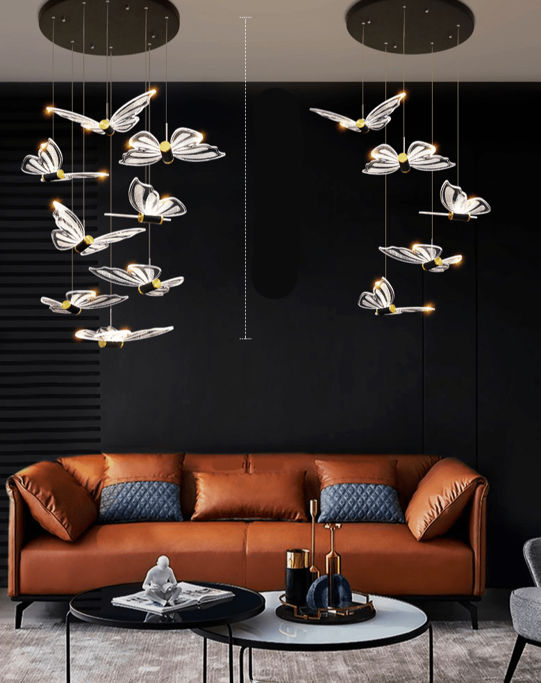Butterfly Staircase Chandelier – Elegant Pendant Light with Artistic Butterfly Design-MinimalisticDecor.com