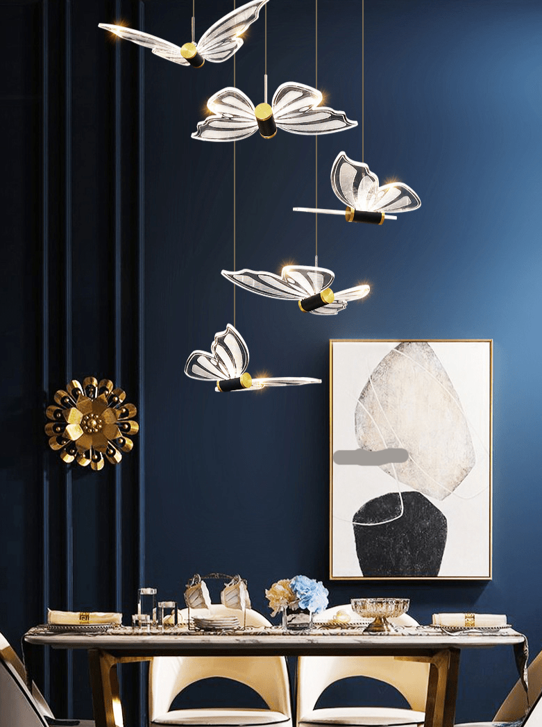 Butterfly Staircase Chandelier – Elegant Pendant Light with Artistic Butterfly Design-MinimalisticDecor.com