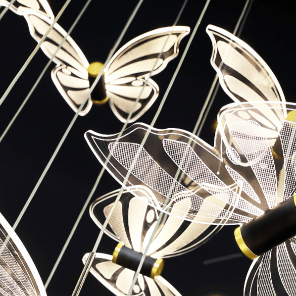 Butterfly Staircase Chandelier – Elegant Pendant Light with Artistic Butterfly Design-MinimalisticDecor.com