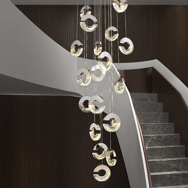 C-shaped Crystal Chandelier: Elegant Lighting Fixture-MinimalisticDecor.com