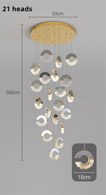 C-shaped Crystal Chandelier: Elegant Lighting Fixture-MinimalisticDecor.com