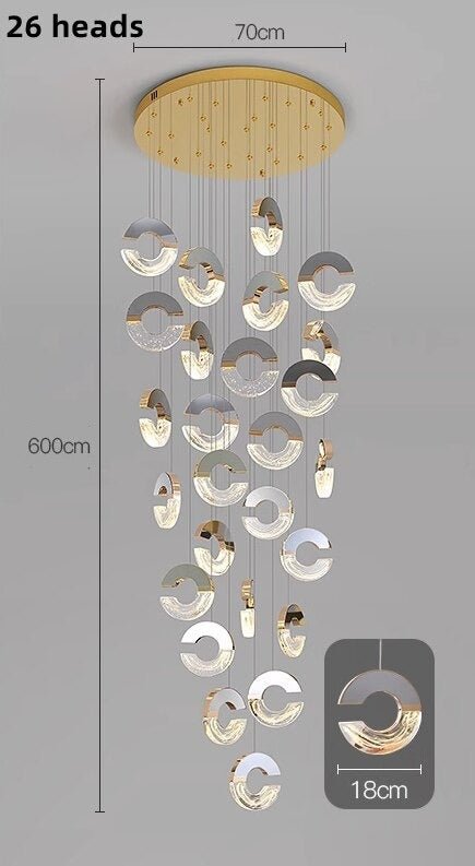 C-shaped Crystal Chandelier: Elegant Lighting Fixture-MinimalisticDecor.com
