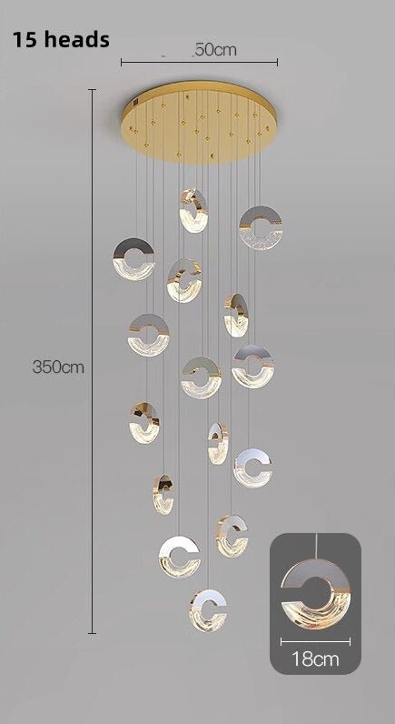 C-shaped Crystal Chandelier: Elegant Lighting Fixture-MinimalisticDecor.com