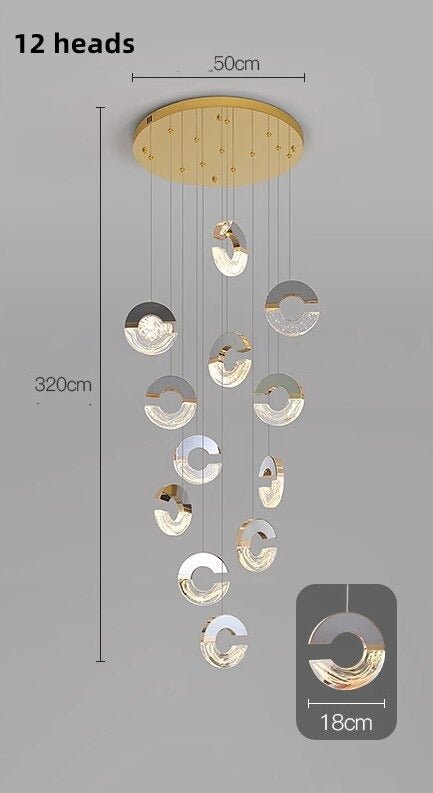 C-shaped Crystal Chandelier: Elegant Lighting Fixture-MinimalisticDecor.com