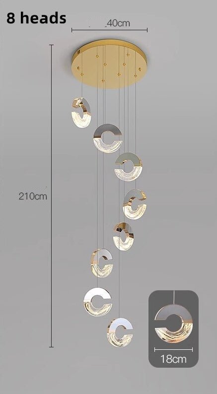 C-shaped Crystal Chandelier: Elegant Lighting Fixture-MinimalisticDecor.com