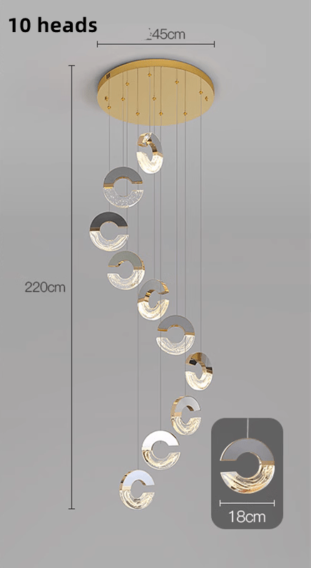 C-shaped Crystal Chandelier: Elegant Lighting Fixture-MinimalisticDecor.com
