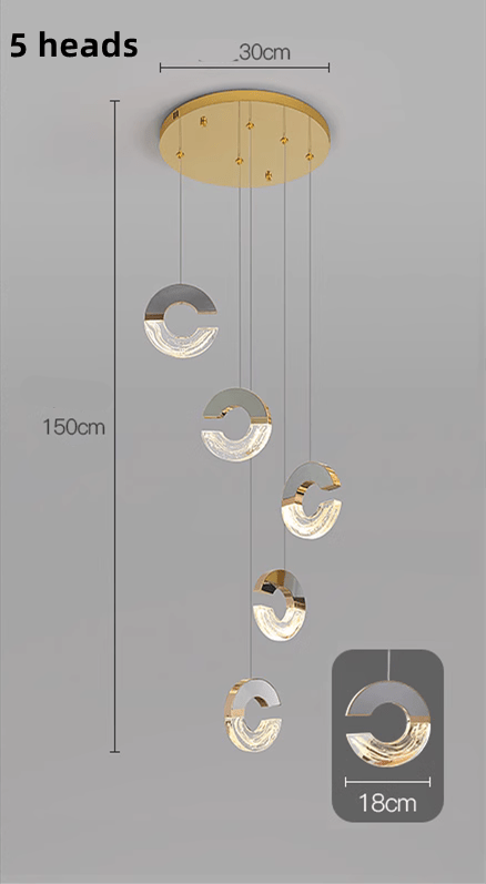 C-shaped Crystal Chandelier: Elegant Lighting Fixture-MinimalisticDecor.com