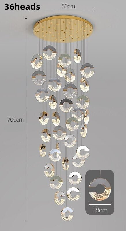 C-shaped Crystal Chandelier: Elegant Lighting Fixture-MinimalisticDecor.com