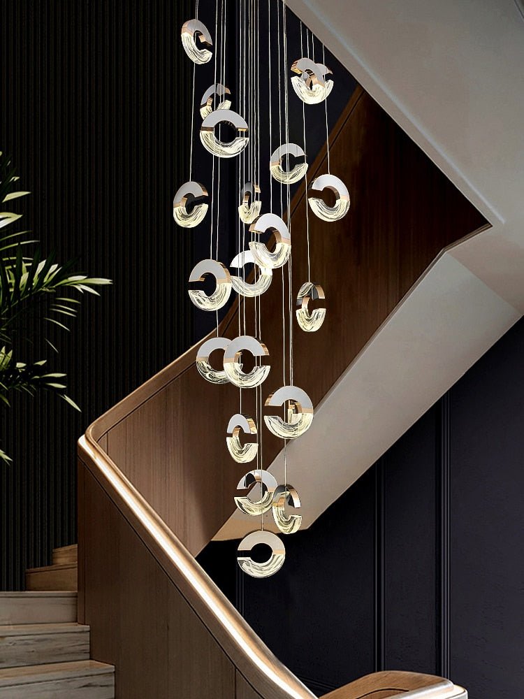 C-shaped Crystal Chandelier: Elegant Lighting Fixture-MinimalisticDecor.com