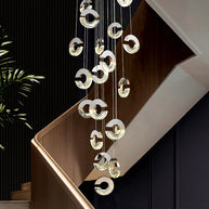 C-shaped Crystal Chandelier: Elegant Lighting Fixture-MinimalisticDecor.com