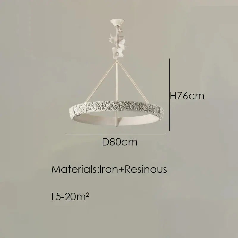 Calderone Resin Ring Ceiling Chandelier – Semi-Flush Mount Iron Resin Light-MinimalisticDecor.com