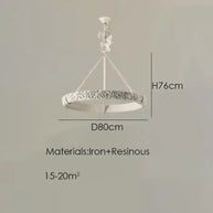 Calderone Resin Ring Ceiling Chandelier – Semi-Flush Mount Iron Resin Light-MinimalisticDecor.com