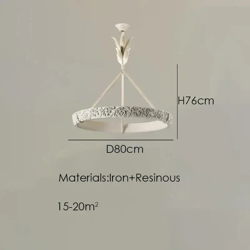 Calderone Resin Ring Ceiling Chandelier – Semi-Flush Mount Iron Resin Light-MinimalisticDecor.com