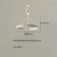 Calderone Resin Ring Ceiling Chandelier – Semi-Flush Mount Iron Resin Light-MinimalisticDecor.com