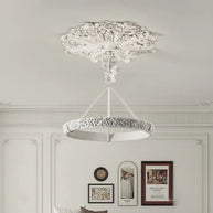 Calderone Resin Ring Ceiling Chandelier – Semi-Flush Mount Iron Resin Light-MinimalisticDecor.com