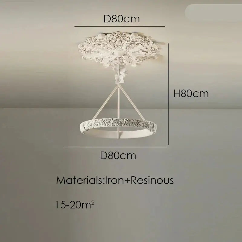 Calderone Resin Ring Ceiling Chandelier – Semi-Flush Mount Iron Resin Light-MinimalisticDecor.com